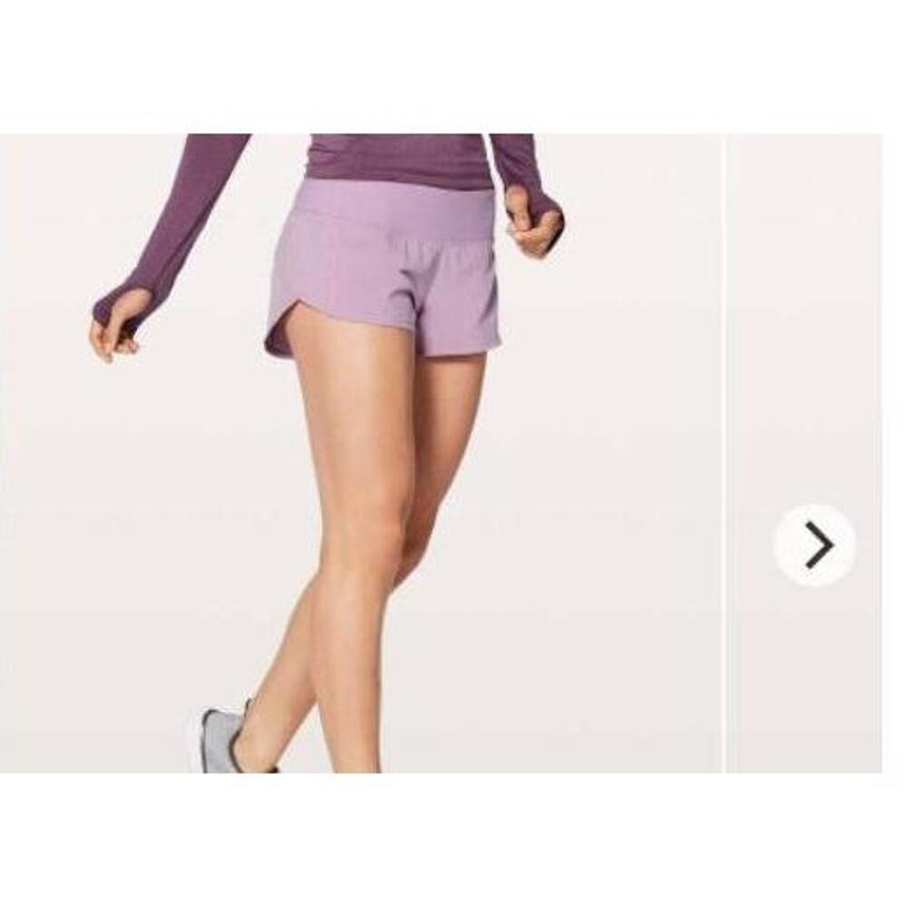 Lululemon Shorts Womens Size 6 Lilac Quartz Athletic Zipper Pocket Swift - Picture 2 of 11